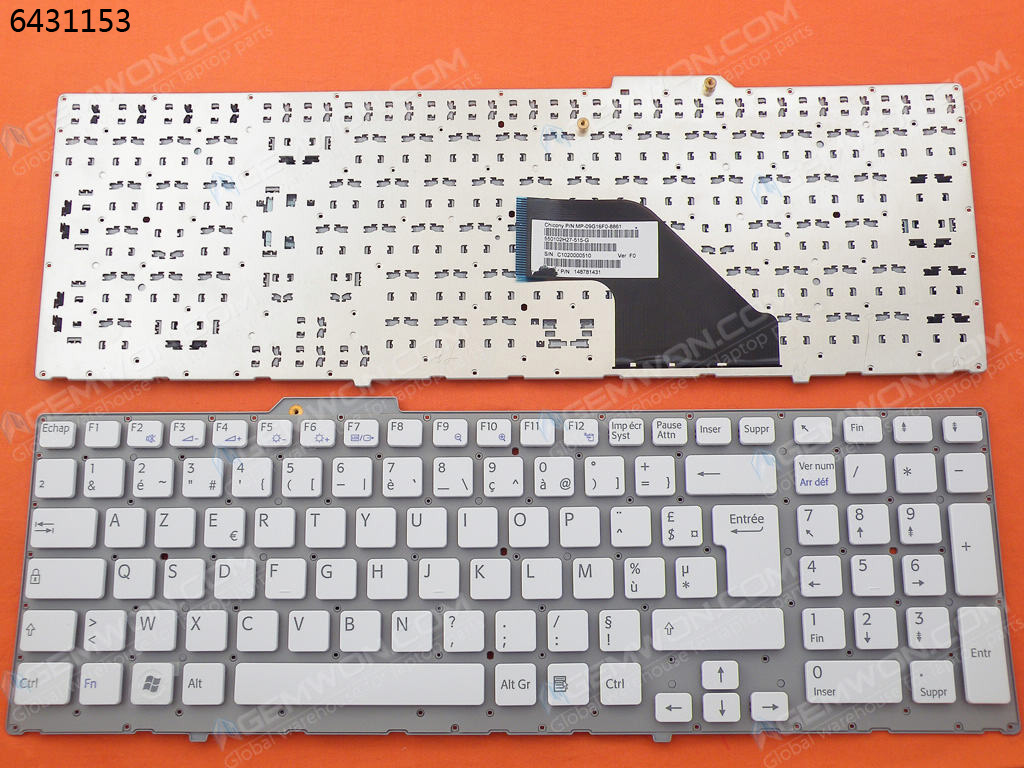 Bàn phím laptop Sony Vaio VPC-F1 / F11 Trắng 