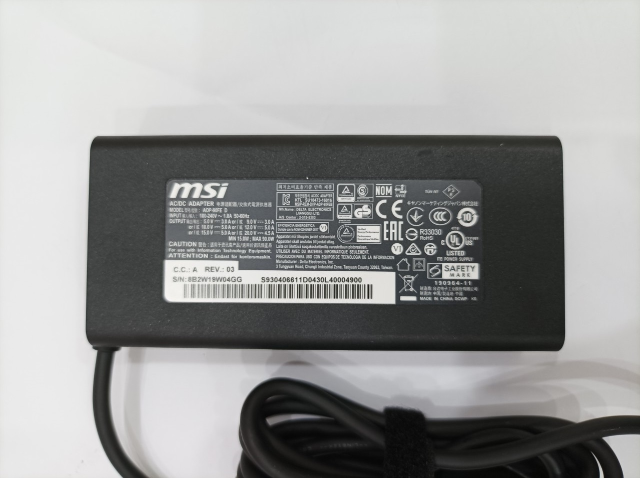 Sạc 20V 4.5A 90W USB-C TYPE-C dành cho Laptop MSI Prestige 14 15_001