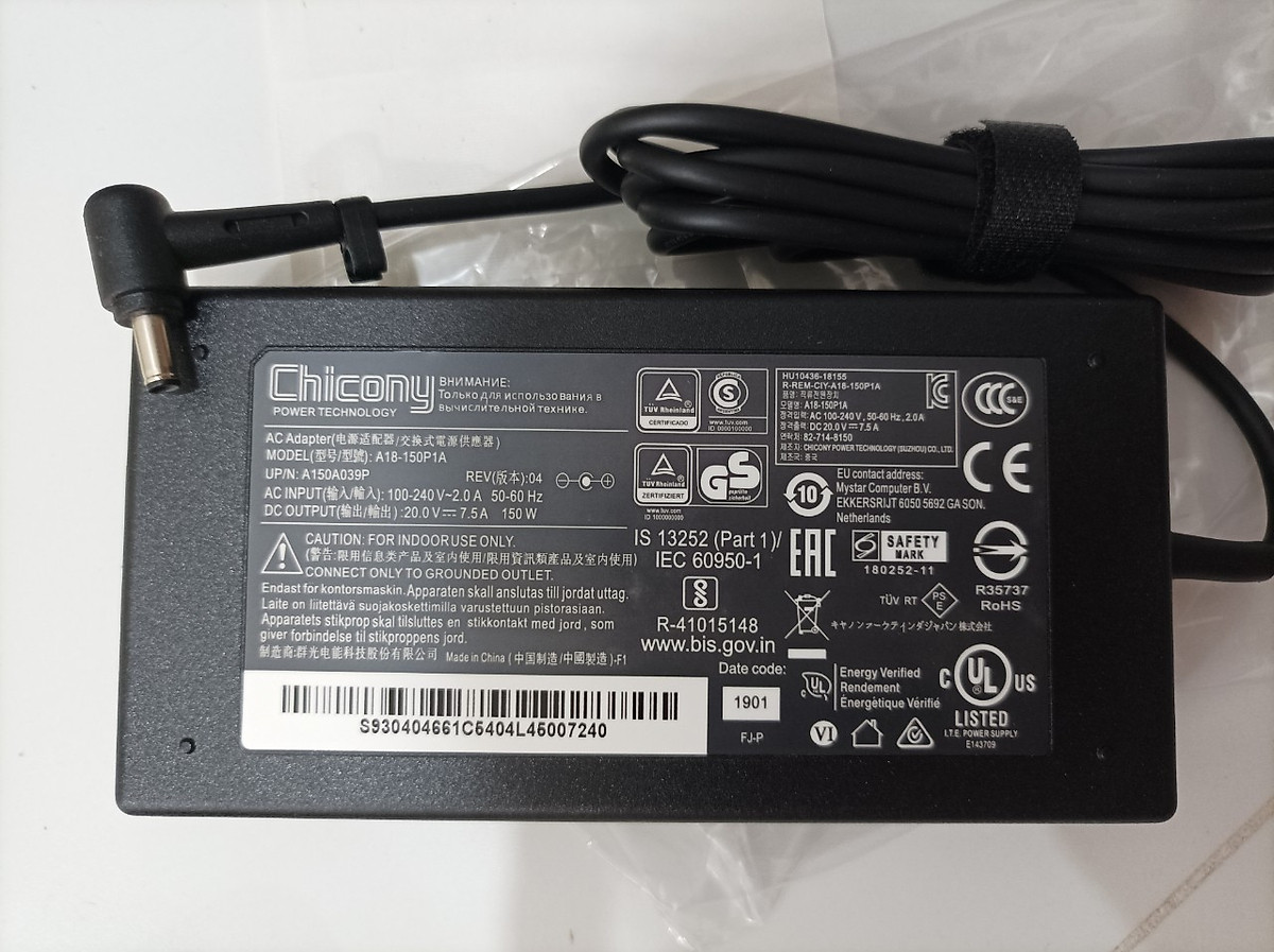Sạc dành cho Laptop MSI Katana GF76 11UD 4.5mm 20V 7.5A 150W _003