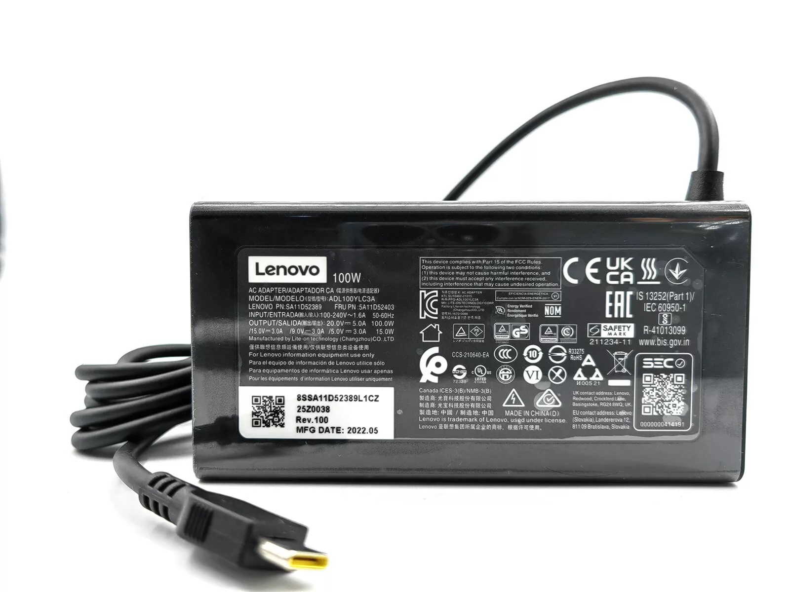 Sạc 20V 5A 100W Power Adapter USB-C Charger For Lenovo IdeaPad 5 Pro16 ADL100YLC3A